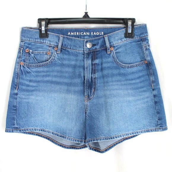 American Eagle Relaxed Jean Shorts Womens Size 6 Medium Wash Cotton Denim - Picture 1 of 5